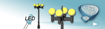 LED 4 Light Sources Lamp for HO Gauge