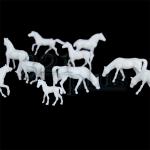 HO scale horses, plastic horse miniatures, 1:87 scaled animals, farm animal miniatures