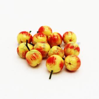 Bastelbedarf aus Polymer Knete | Miniatur Deko Apfel gelb 