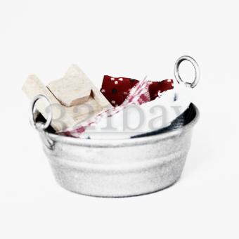 Puppenhaus Zubehör | Miniatur Waschzuber mit Waschbrett | 321-miniature.com