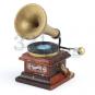 miniature gramophone, dollhouse record player, dollhouse living room decor, miniature musi