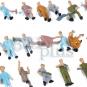 model railroad supplies, miniature construction site supplies, 1:87 scaled workers, painte