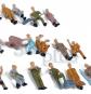 model railroad supplies, miniature workers, 1:87 scale human figures, painted plastic peop