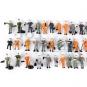 HO scale figures & people, miniature workers, plastic figures for HO cities, manpower in 1