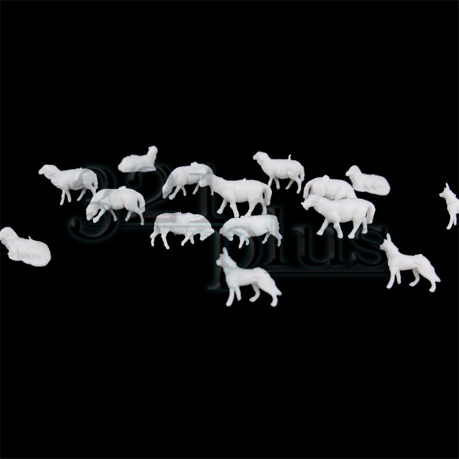 HO Scale Sheep & Dogs Miniature Landscaping Supplies