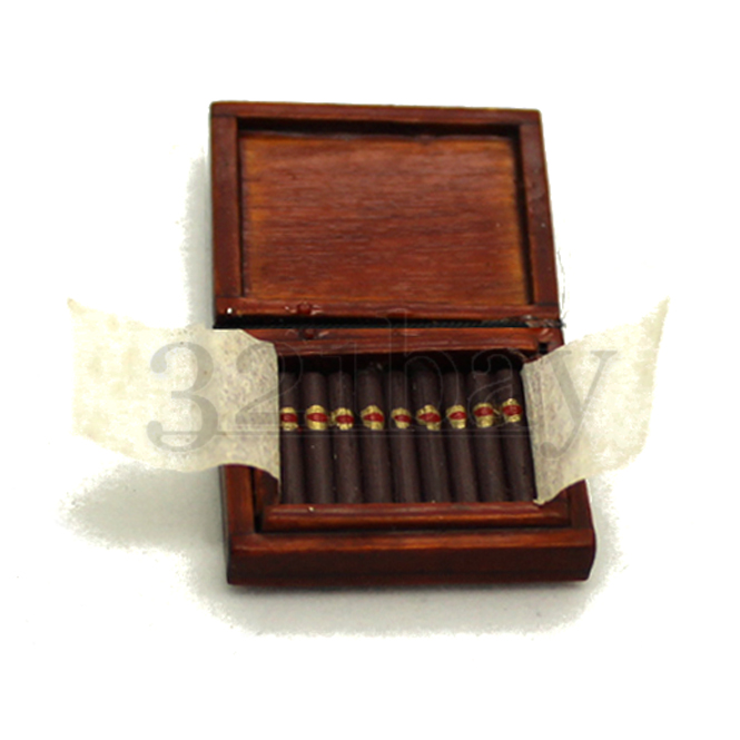 Miniatur Zigarrenschachtel aus Holz 1Pc 1:12 Puppenhauszubehör 