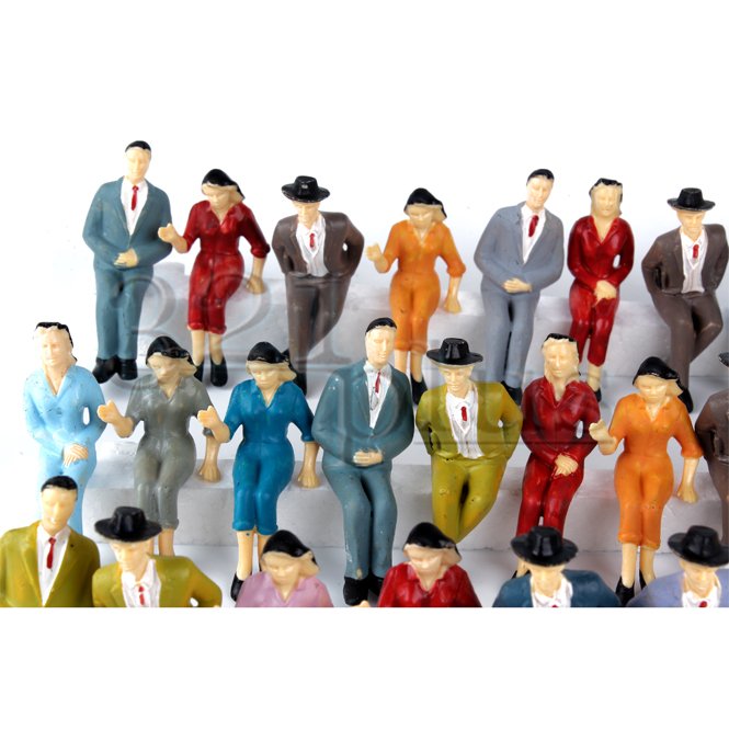 100 pcs G gauge 1:24 painted People 10 different Poses Passengers Model Figures