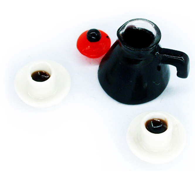 3tlg Kaffeekanne Tasse und Untertasse Set Puppenhaus Miniatur Wohnkultur  *de 