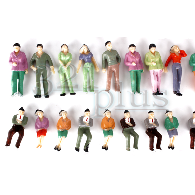 100 pcs O Scale People Figures Scale 1:48 Miniatures Sitting Standing Human Mini 