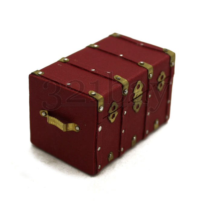 Puppenhaus Koffer Mini Schatzkiste im Maßstab 1:12 Holz Zubehör 